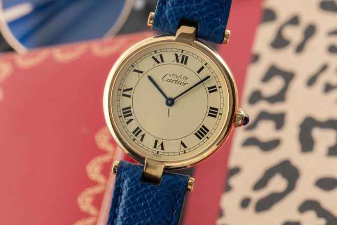  Cartier Vendome LC GM Vermeil 925 Silber Ivory Dial Medium Size Ref. 83978213 