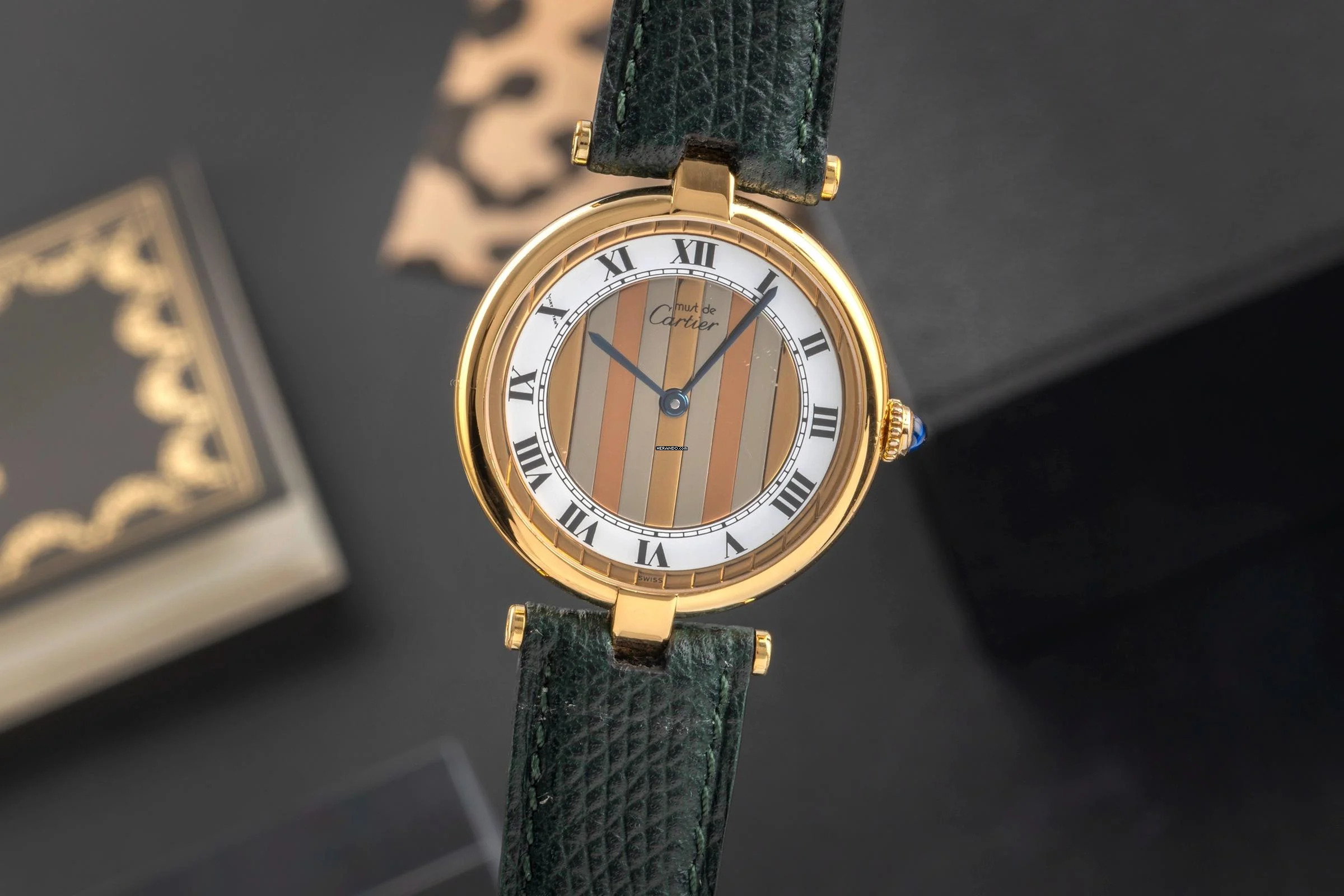  Cartier Trinity Vendome LC GM Vermeil 925 Silber Trinity Dial Medium Size Ref. 590003 