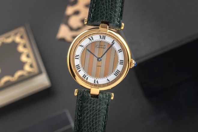  Cartier Trinity Vendome LC GM Vermeil 925 Silber Trinity Dial Medium Size Ref. 590003 