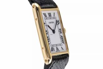 Thumbnail von Cartier Tank Arrondie 18k Gold Handaufzug Herrenuhr Medium Ref. 96041 81722500