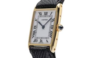 Thumbnail von Cartier Tank Arrondie 18k Gold Handaufzug Herrenuhr Medium Ref. 96041 81722500