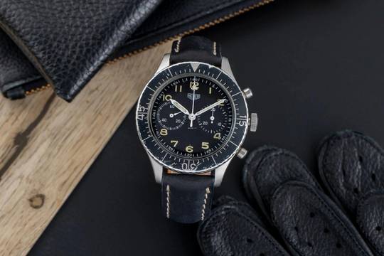  Heuer Bundeswehr Flyback-Chronograph Handaufzug 1550 SG vintage Klassiker 