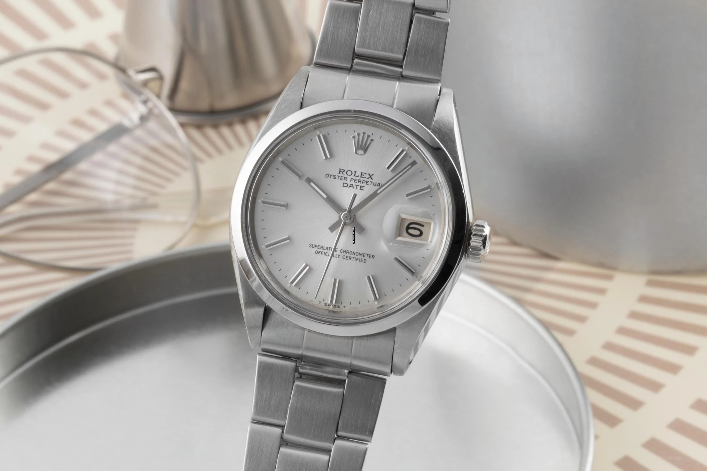 Rolex Oyster Perpetual Date 34 Silver Dial Edelstahl Automatik Herrenuhr Ref. 1500 Klassiker