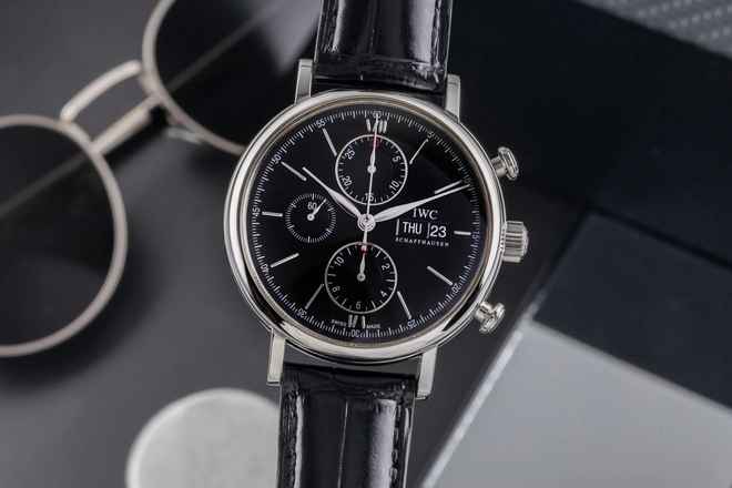  IWC Portofino Chronograph Black Dial Automatik Herrenuhr Ref. IW391002 