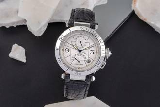 Thumbnail von Cartier Pasha GMT Power Reserve Automatik Stahl Herrenuhr Ref. W3103755