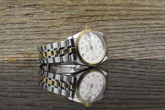 Thumbnail von Tudor Prince Date 74033 NOS / UNGETRAGEN Silver Linen Diamond Dial - 2001