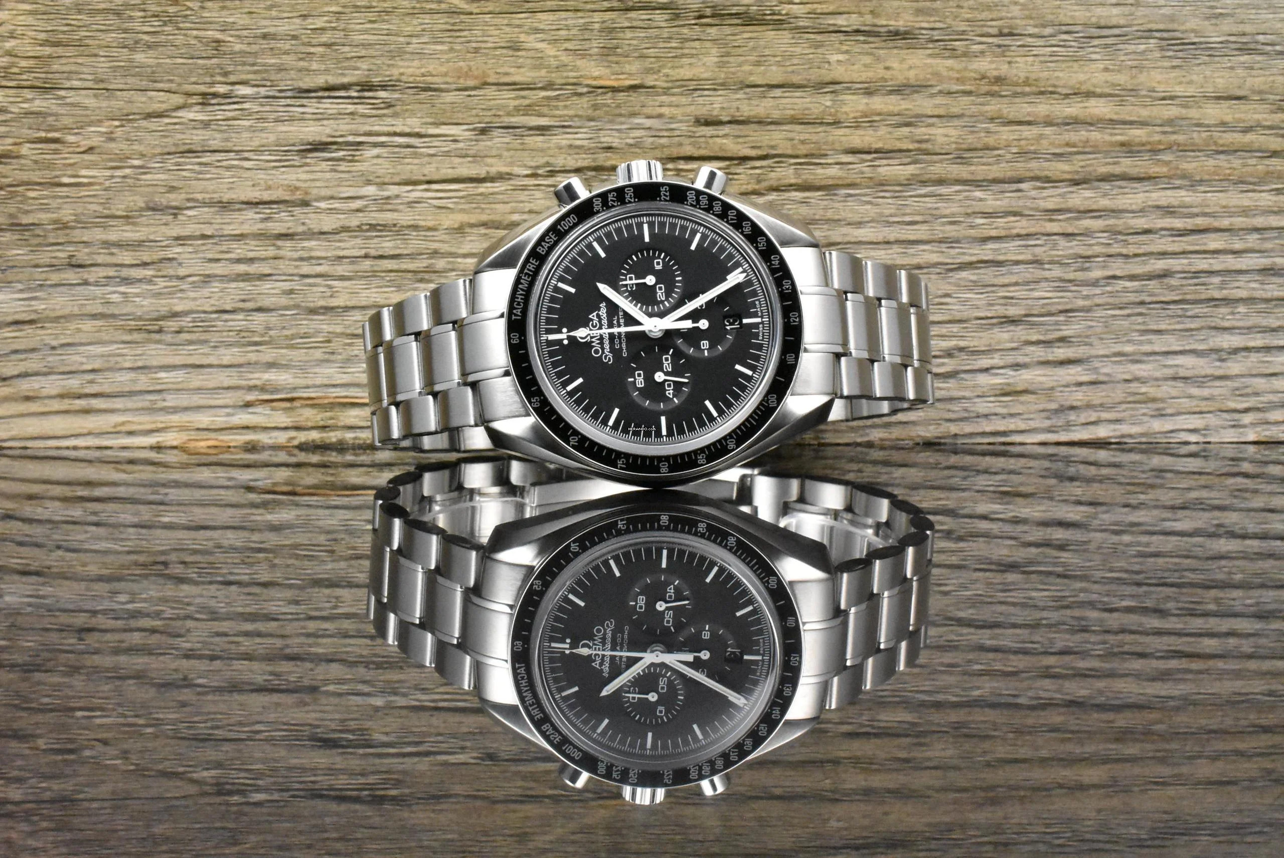  Omega Speedmaster Professional Moonwatch Co Axial Date Black Dial Autimatik - B&P 