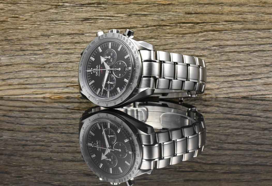  Omega Speedmaster Broad Arrow 1957 Black Dial Automatik - Full Set 