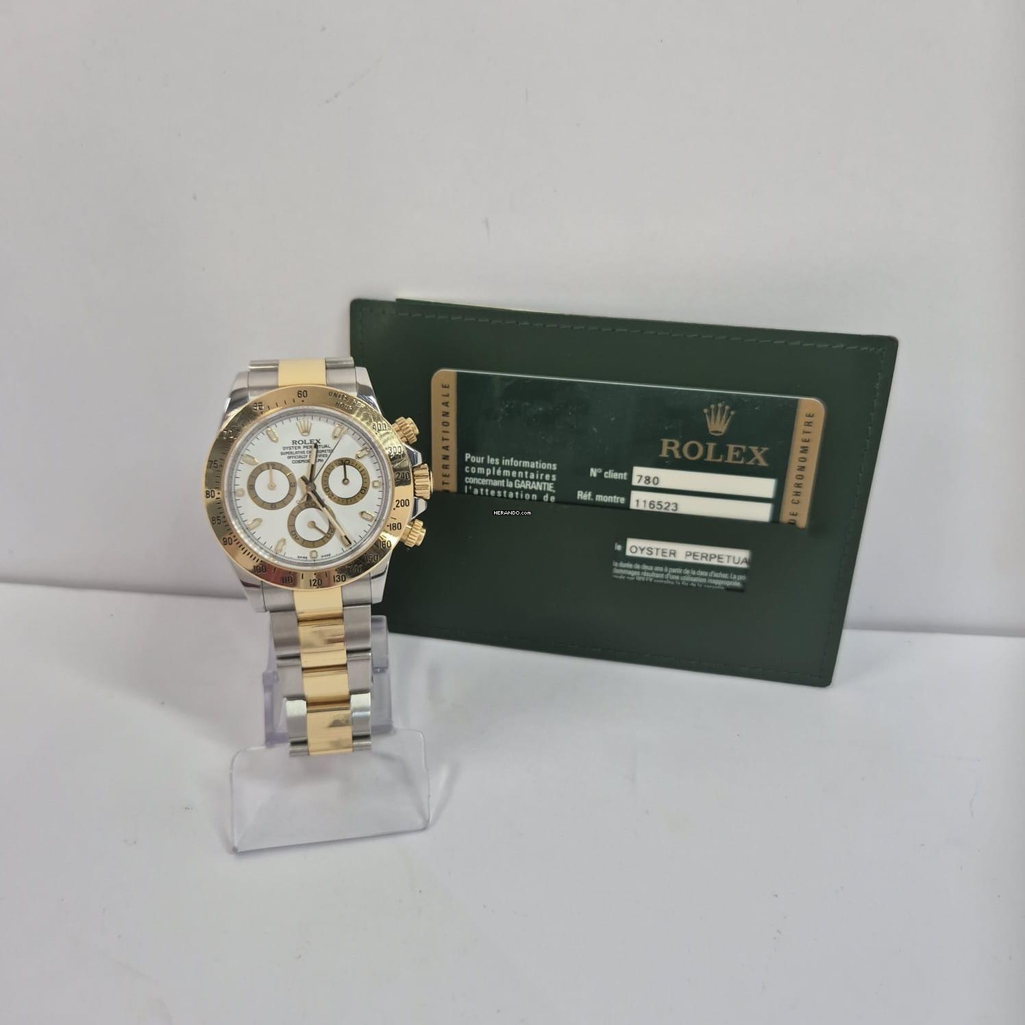 Rolex Daytona Ouro & Aço White Dial 40mm Automático Completo