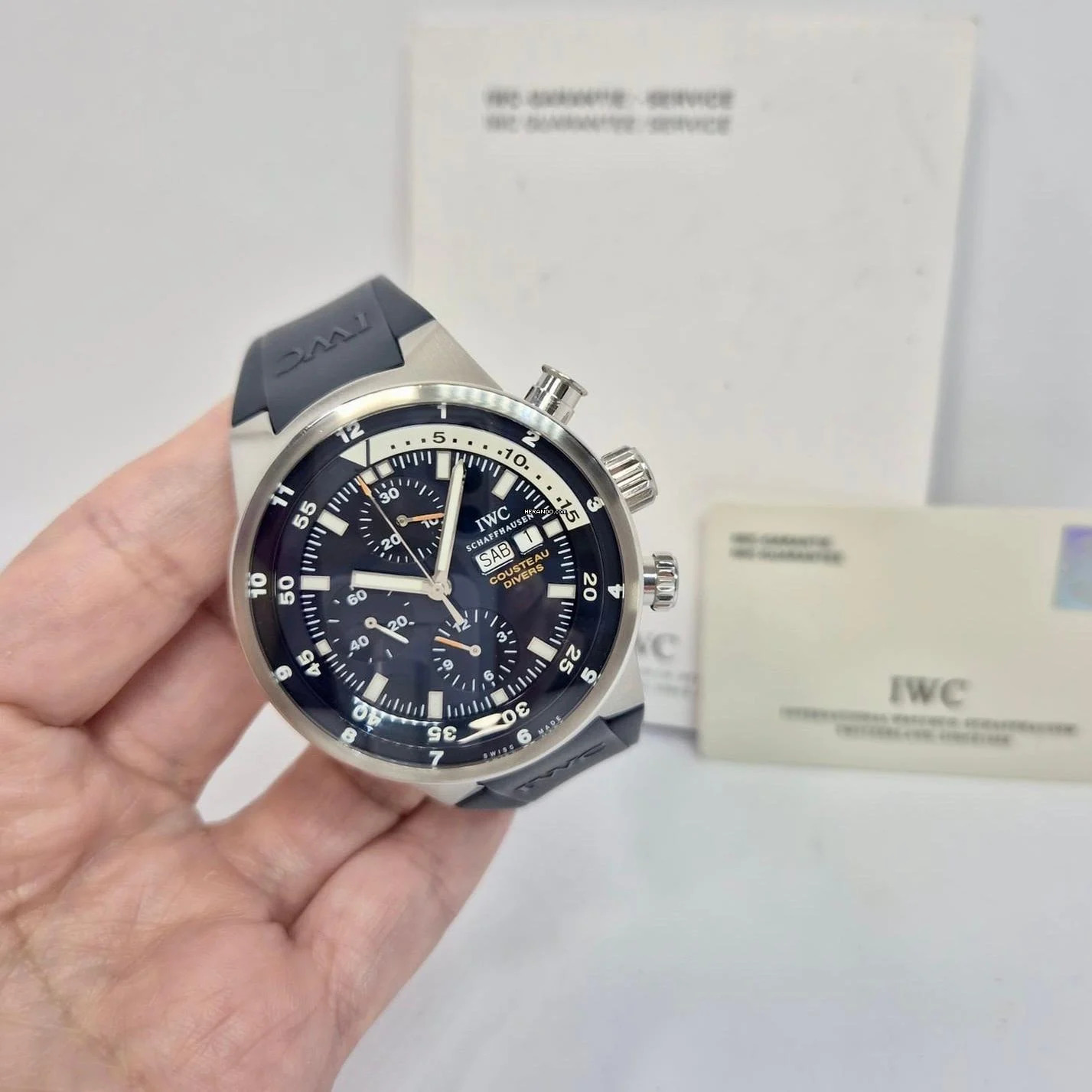  IWC Aquatimer Chronograph Tribute To Calypso Chrono Limited Edition 44mm Automático Completo 