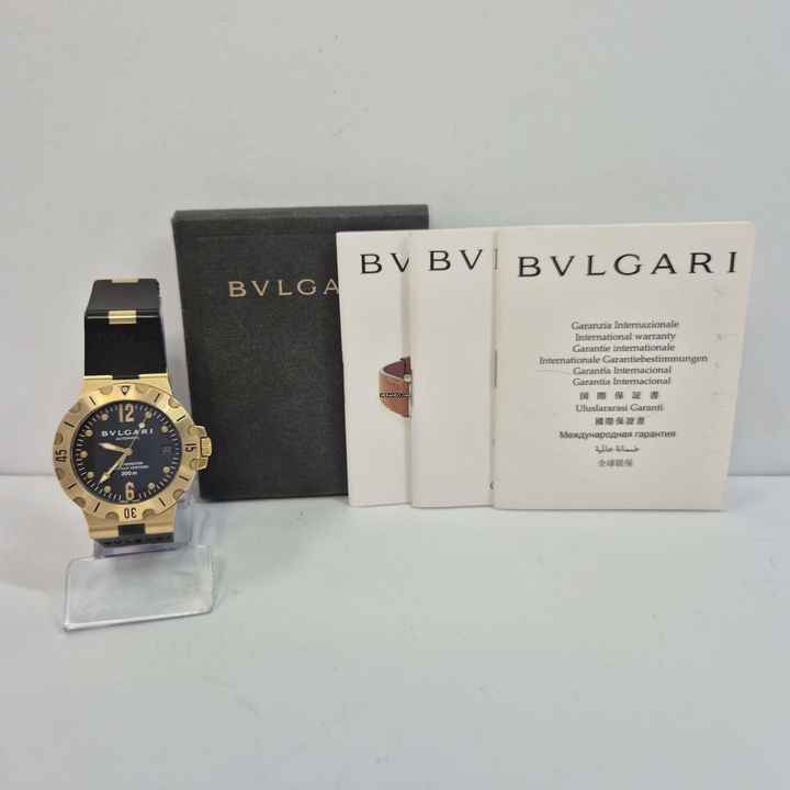  Bulgari Diagono Scuba Diver Ouro 38mm Automático Completo 