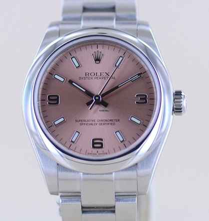  Rolex Oyster Perpetual 31 rehaut 31mm Oysterband 177200 rosé Dial No Date LC100 B+P 