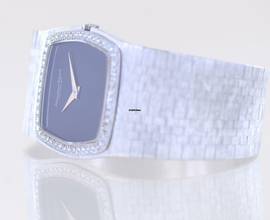 Thumbnail von IWC 18K Weißgold Onyx Dresswatch 750 gold Jumbo Diamond Bezel Milanaise ultra rar