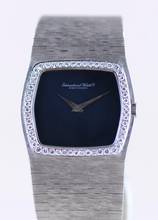 Thumbnail von IWC 18K Weißgold Onyx Dresswatch 750 gold Jumbo Diamond Bezel Milanaise ultra rar