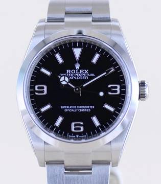  Rolex Explorer 36mm 124270 Top stickered Stahl Klassiker Top B+P 