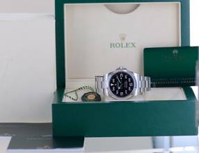 Thumbnail von Rolex Air King Oyster Perpetual Air-King black Dial Green 40mm 126900 Top B+P