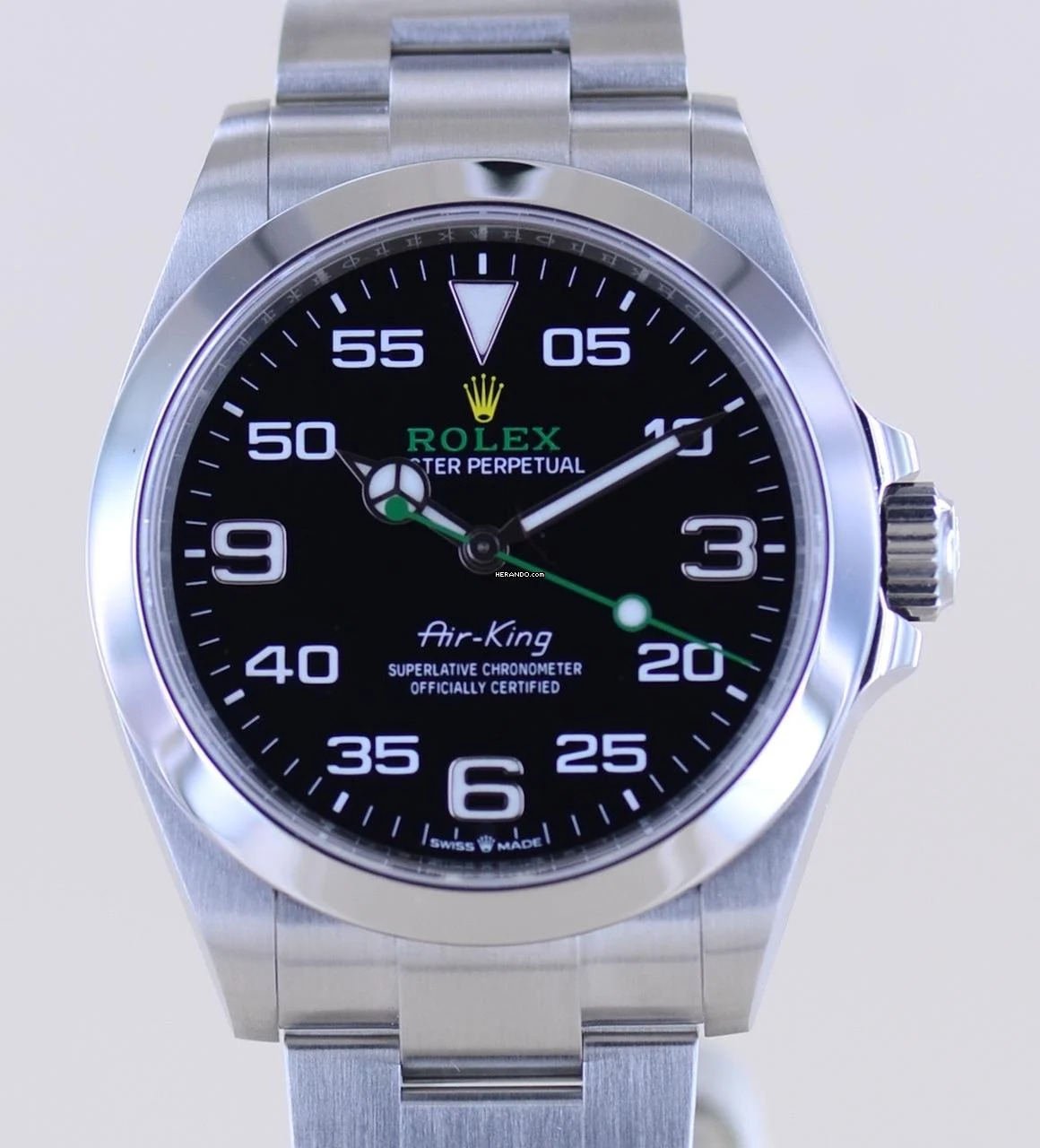 Rolex Air King Oyster Perpetual Air-King black Dial Green 40mm 126900 Top B+P