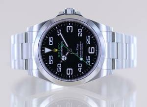 Thumbnail von Rolex Air King Oyster Perpetual Air-King black Dial Green 40mm 126900 Top B+P