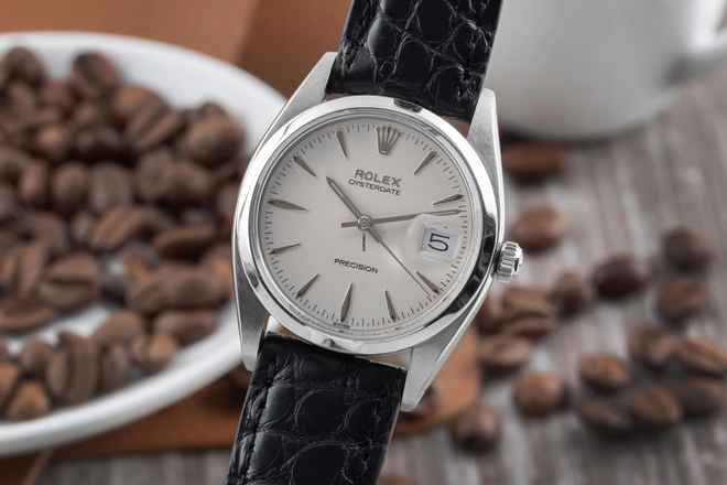  Rolex Oysterdate Precision Stahl Handaufzug Herrenuhr Ref. 6694 Klassiker 