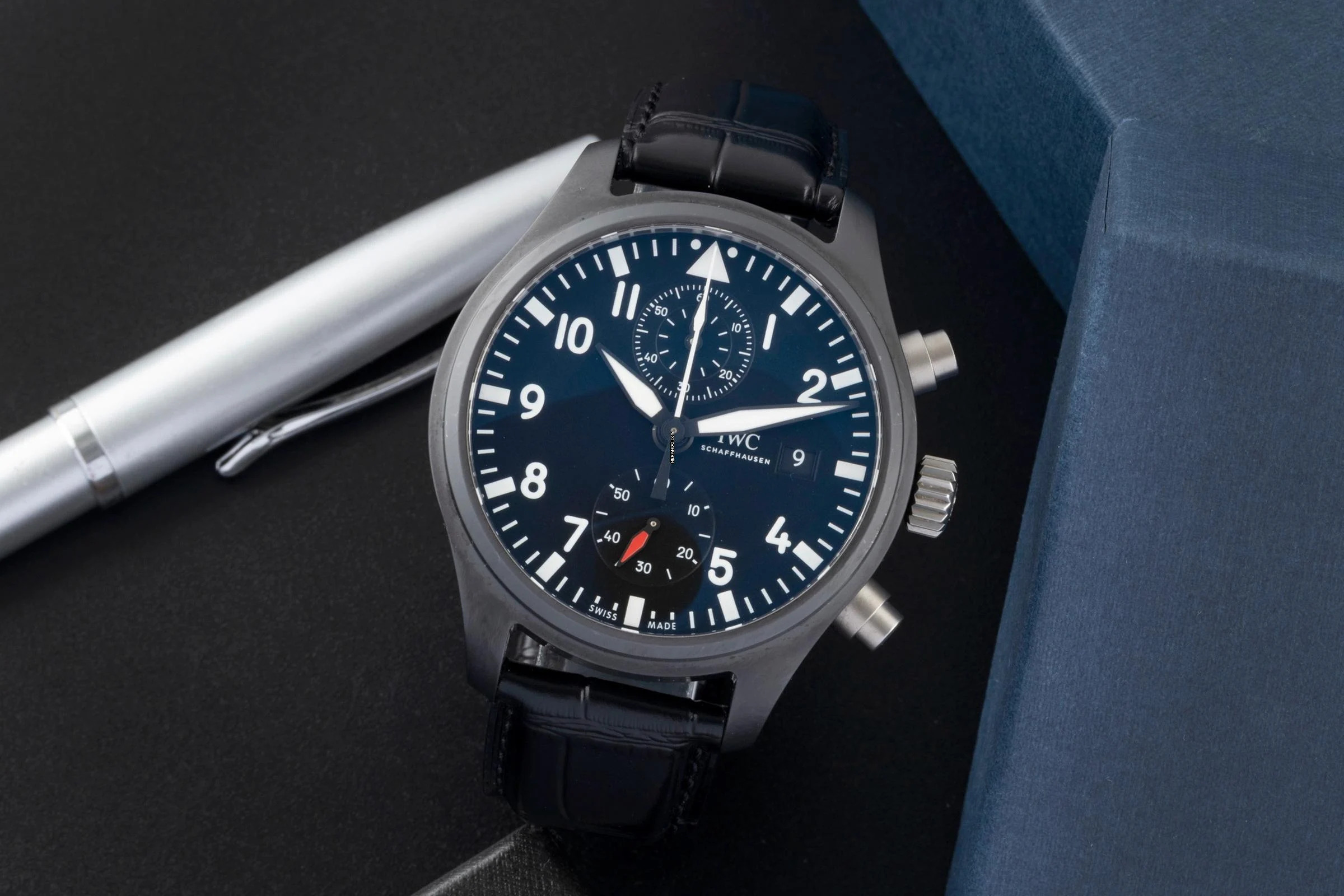  IWC Fliegeruhr Chronograph Top Gun Pilot Top Gun Ceramic Automatik Herrenuhr Ref. IW389001 B&P 
