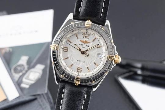  Breitling Windrider Wings Stahl / Gold Automatik Datum Herrenuhr Ref. B10050 