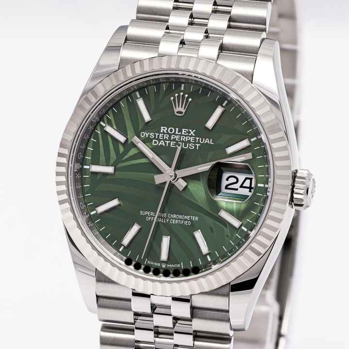  Rolex Datejust 36 Green Palm Jubilee – 126234 –NEW & Unworn – 02/2023 Full Set 
