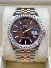Thumbnail von Rolex Datejust 36 (Steel/Rose Jubilee Chocolate Dial) Diamond Bezel Factory FULL SET WITH BOX AND PAPERS LIKE NEW year:2024