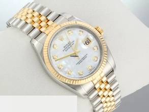 Thumbnail von Rolex Datejust 36 36mm 116233 Perlmutt Diamanten 2010 Stahl Gelbgold 750 Automatik