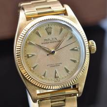 Thumbnail von Rolex Oyster Perpetual 6502 OCC Honeycomb cream dial yellow gold 18KT 1957