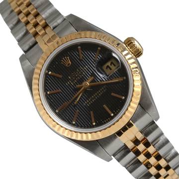  Rolex Lady-Datejust 69173 Ladies 26MM black Tapestry dial Full Set 