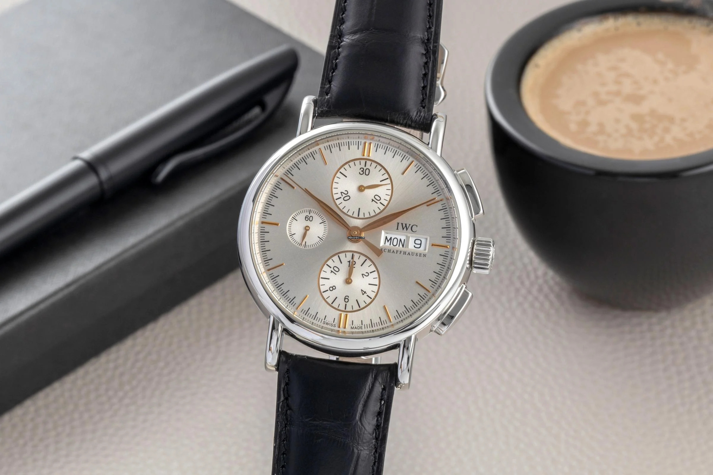  IWC Portofino Chronograph Stahl Automatik Herrenuhr Ref. IW378302 Papiere 