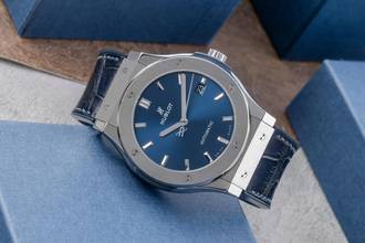 Thumbnail von Hublot Classic Fusion Blue 45 Blue Titan Automatik Ref. 511.NX.7170.LR