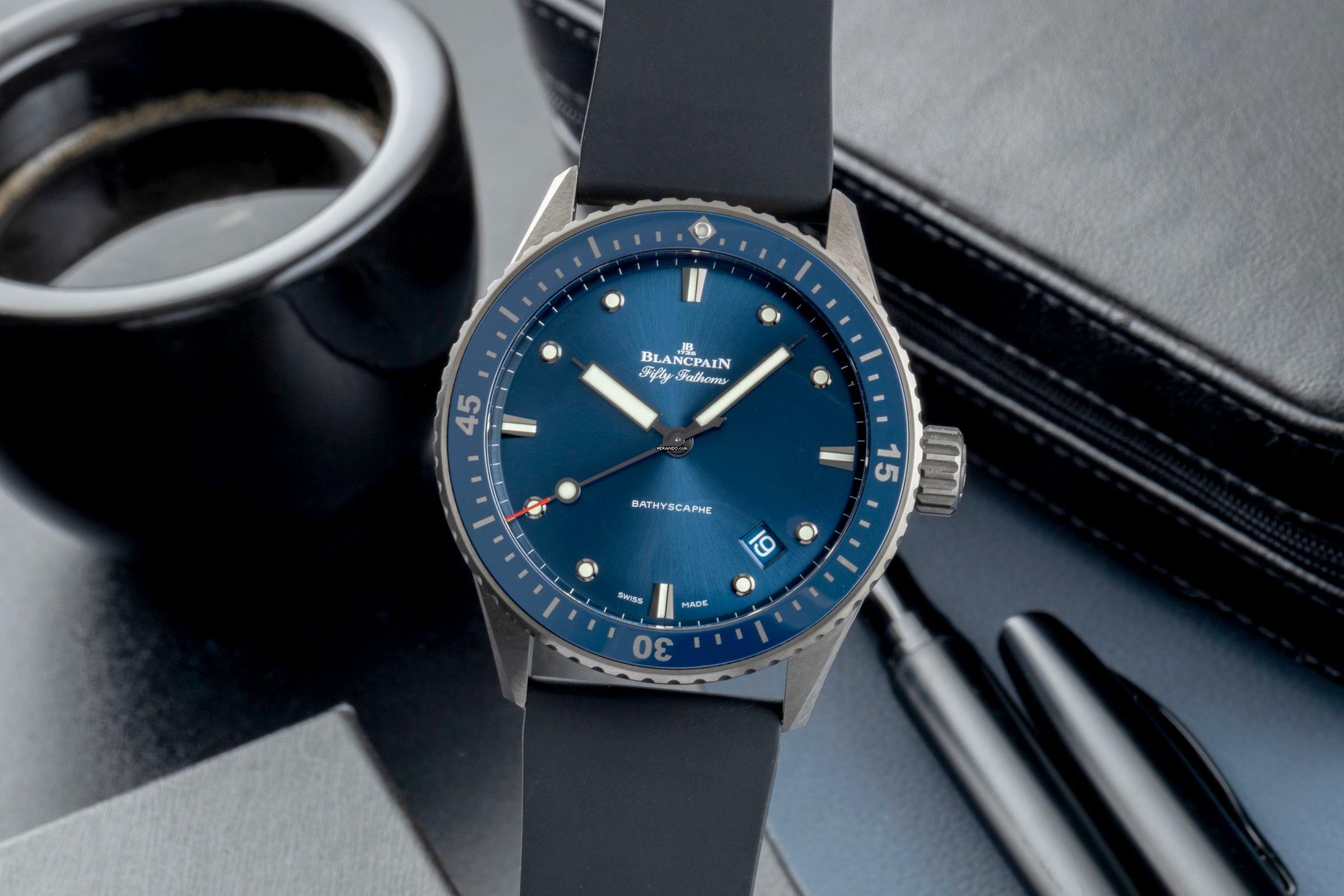  Blancpain Fifty Fathoms Bathyscaphe Blue Keramik 5000-0240-NAOA B&P NP 14700  