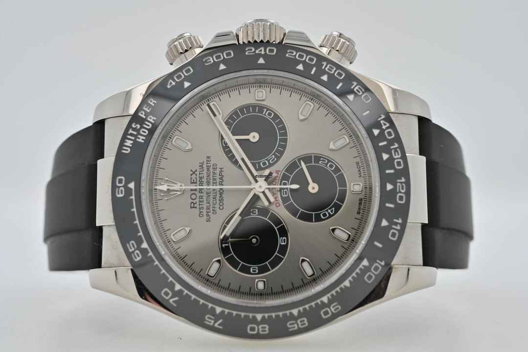  Rolex Daytona Cosmograph 18k Weißgold White Gold 116519LN LC150 Ghost Rubber Strap Oysterflex 