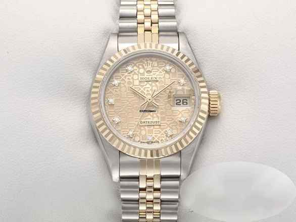  Rolex Lady-Datejust Edelstahl Gelbgold 750 Diamanten Automatik Gold Stahl Damen Stainless Steel 18kt Yellow Gold Jubilé-band Chronometer Oyster 