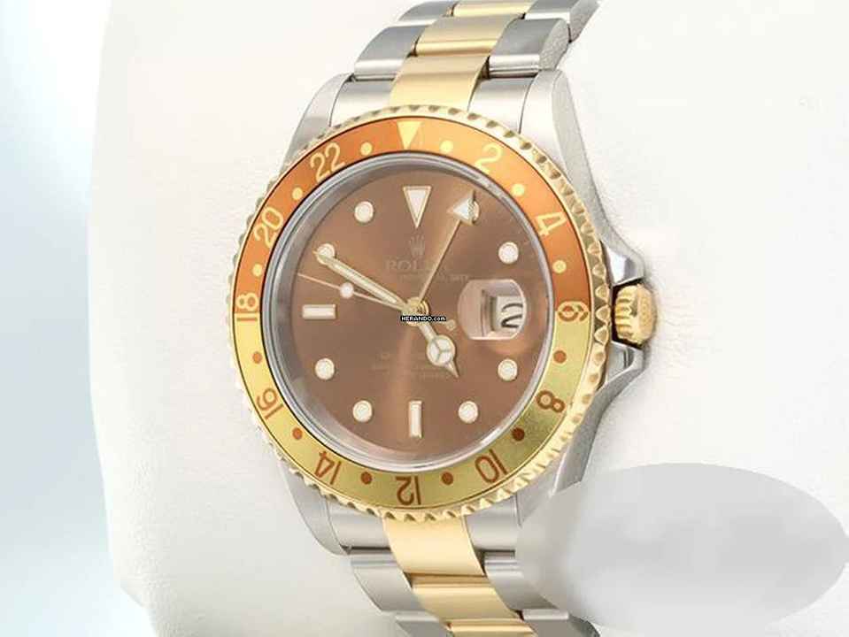  Rolex GMT-Master II 16713 2004 Edelstahl Gelbgold 750 Rootbeer Automatik Tiger Stainless Steel 18kt Yellow Gold Oyster-band Chronometer 