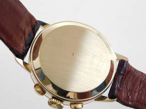 Thumbnail von Universal Genève Tri-Compax Chronograph Tri Compax 18 Kt Gold im original Zustand Kaliber 281 Absolute Rarität 34 mm Herrenuhr