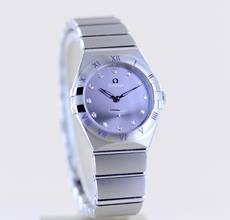 Thumbnail von Omega Constellation Ladies Purple Diamond Dial Quarz Lady 28mm Brillanten New