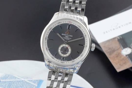  Breitling Premier Automatik 40 Stahl Herrenuhr Ref. A37340351B1A1 B&P 