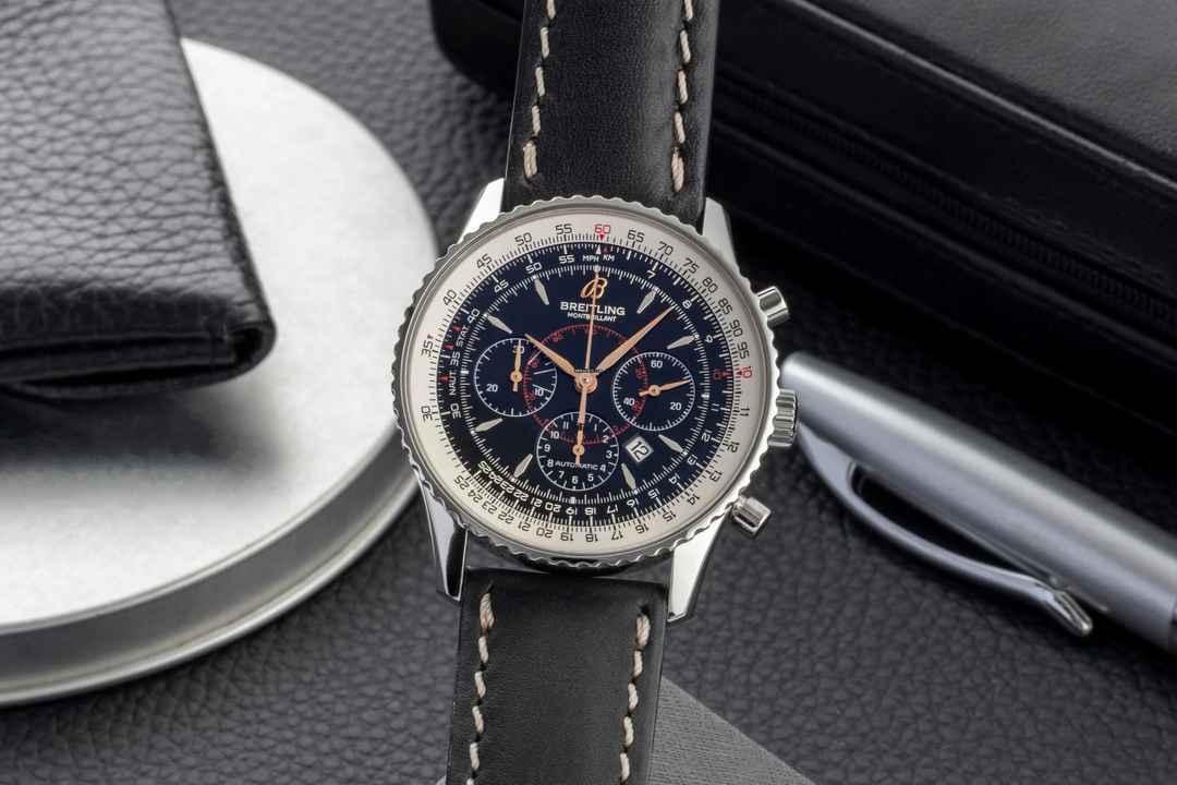  Breitling Montbrillant Chronograph Stahl Automatik Herrenuhr Ref A41370 B&P 2010 