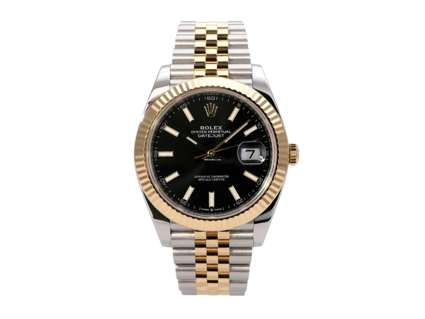 Rolex Datejust 41 Edelstahl Gelbgold Ref. 126333 Schwarz Index Jubile-Band