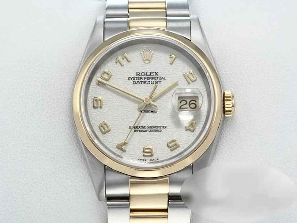  Rolex Datejust 36 36mm 16203 Stahl Gelbgold 750 Automatik Stainless Steel 18kt Yellow Gold Oyster-band Chronometer 