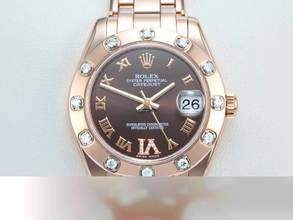 Thumbnail von Rolex Lady-Datejust Pearlmaster 34 81315 2014 Roségold 750 Diamanten Automatik Gold