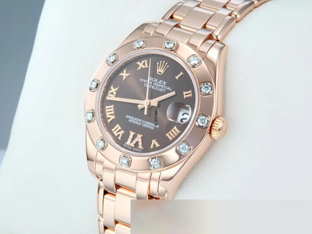 Rolex Lady-Datejust Pearlmaster 34 81315 2014 Roségold 750 Diamanten Automatik Gold