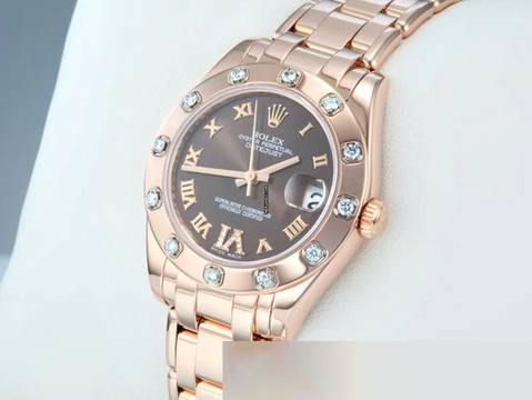  Rolex Lady-Datejust Pearlmaster 34 81315 2014 Roségold 750 Diamanten Automatik Gold 