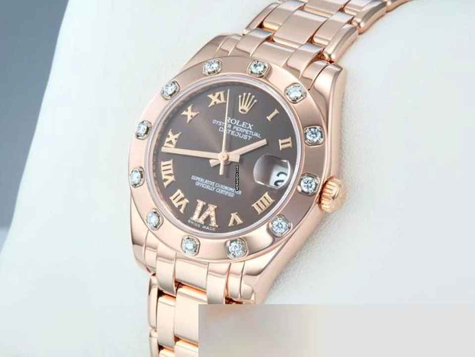  Rolex Lady-Datejust Pearlmaster 34 81315 2014 Roségold 750 Diamanten Automatik Gold 