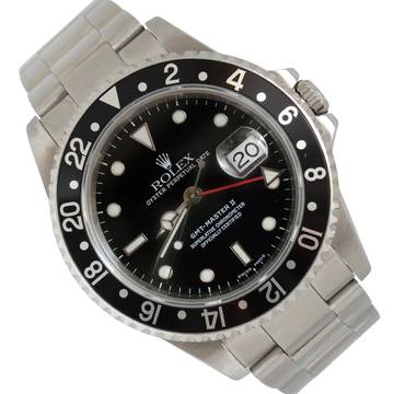  Rolex GMT-Master II 16710 Luminova dial black bezel 2002 Full Set 