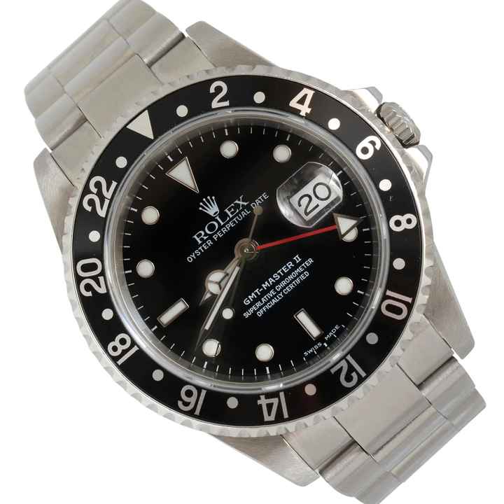  Rolex GMT-Master II 16710 Luminova dial black bezel 2002 Full Set 