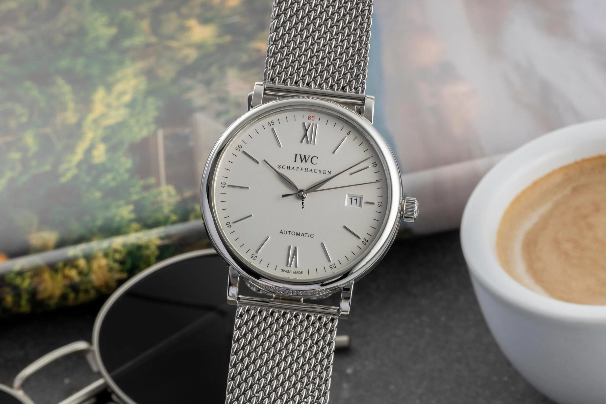  IWC Portofino Automatic 40 Edelstahl Automatik Herrenuhr Ref. IW356505 Papiere 2016 