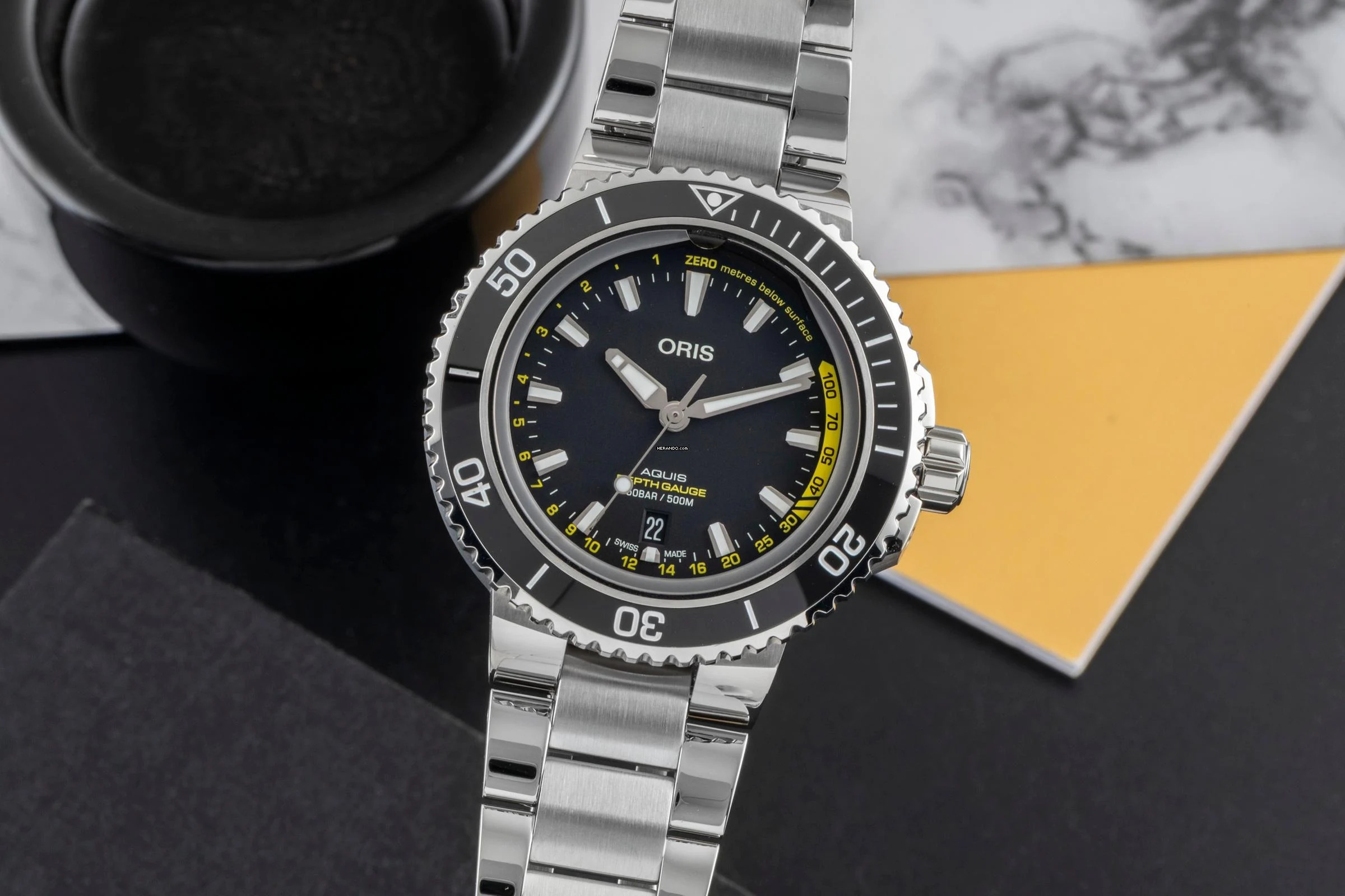  Oris Aquis Depth Gauge Stahl Automatik Ref. 01 733 7755 4154-SET MB B&P 2023 